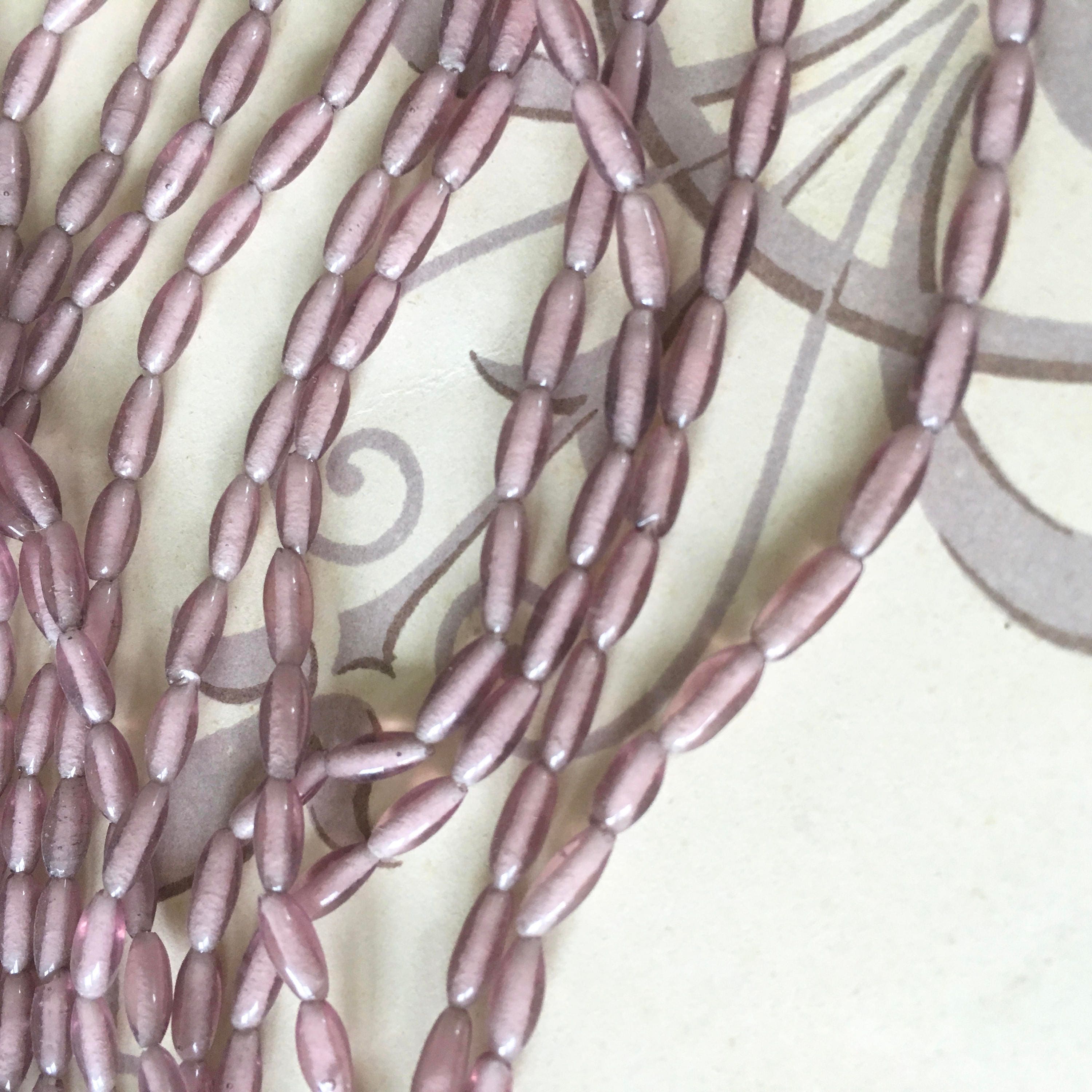 Vintage Amethyst Glass Rice Beads, Japan, 6x3mm (240PC) - Etsy