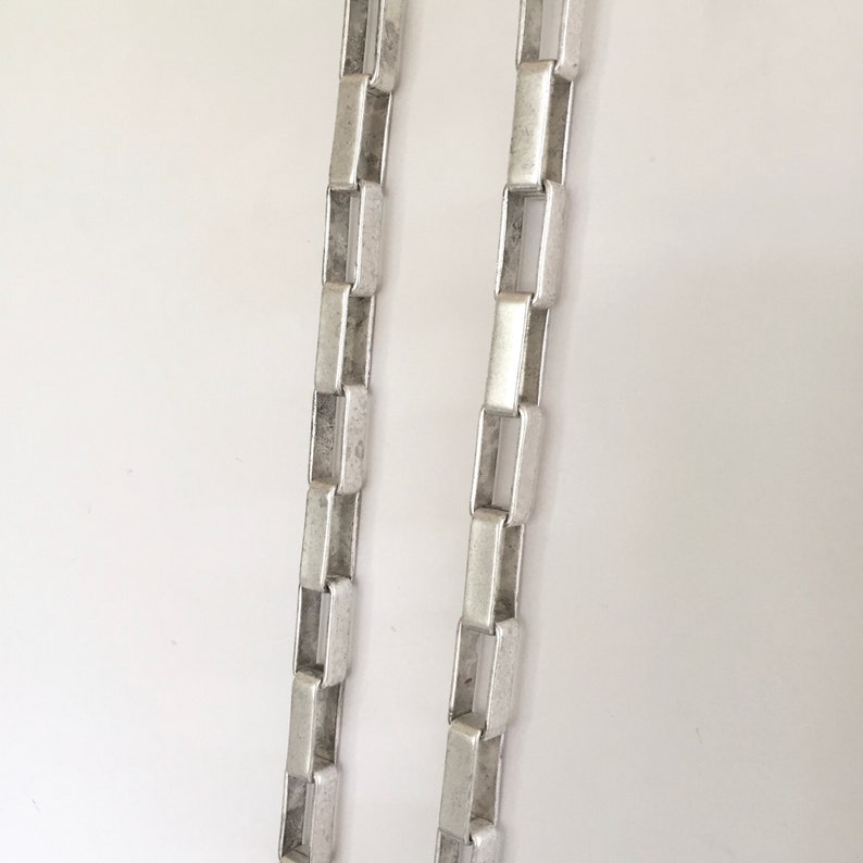 Large Matte Silver Box Chain 1FT Etsy