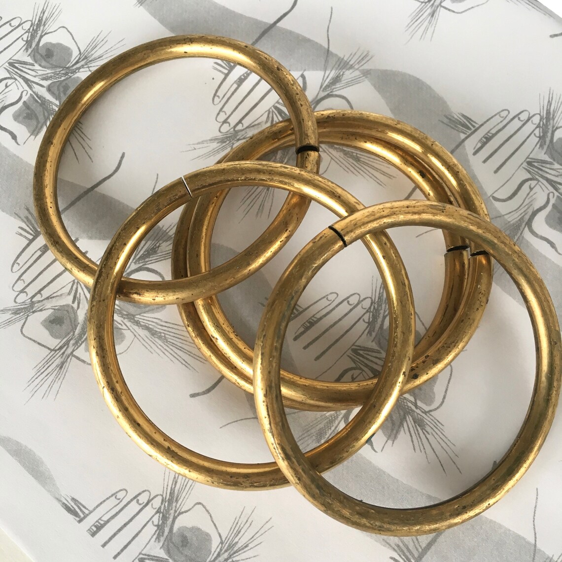 3 Large Vintage Brass Tubing Rings 1PC | Etsy