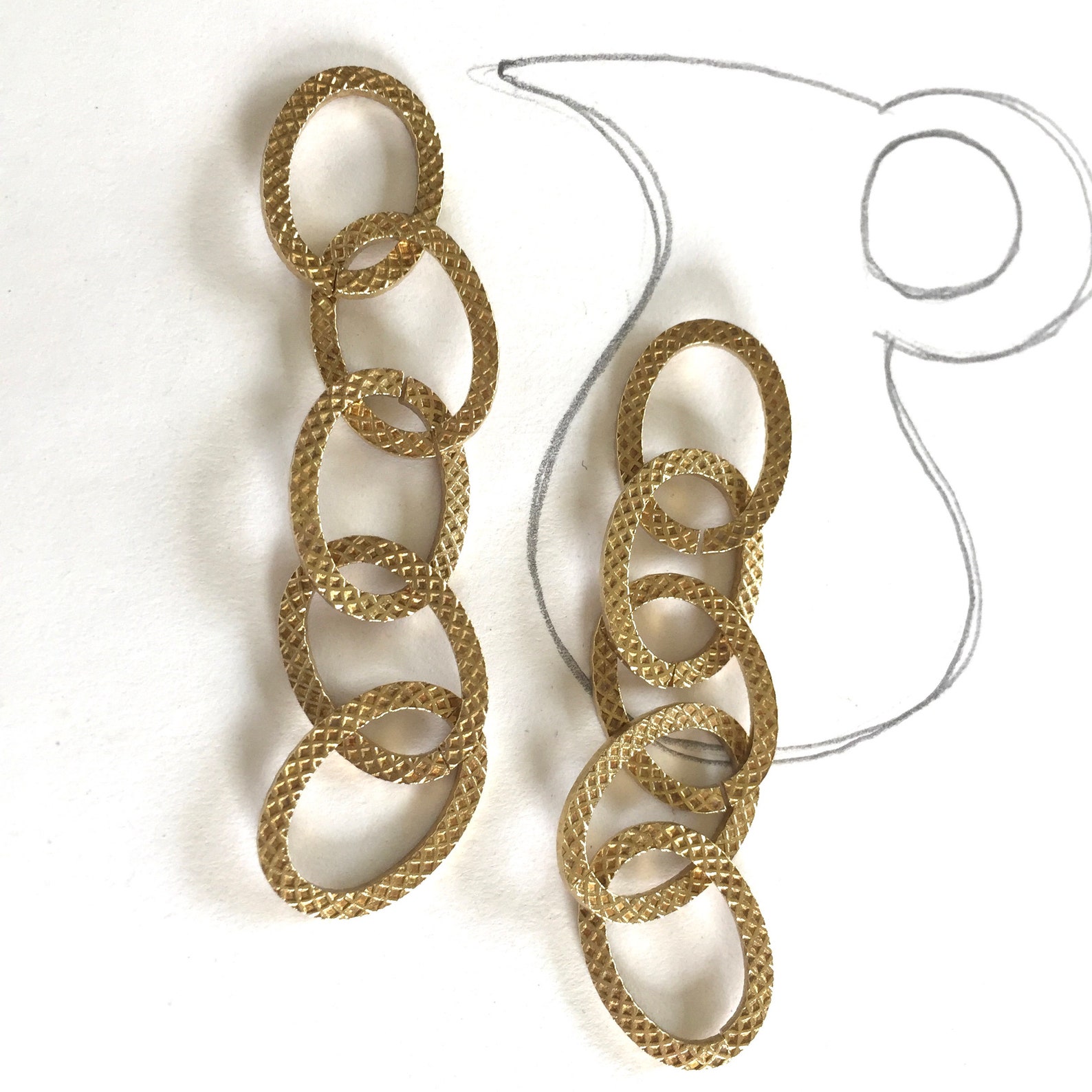 Large Textured Brass Oval Jump Rings Fancy Jump Rings 20mm Etsy