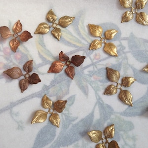 Brass Leaf Bead Caps, Leaf Findings, 24PCS, USA Made image 5