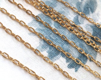 Skinny Brass Cable Chain, Small Cable Chain, USA Made, 4mm, 3FT