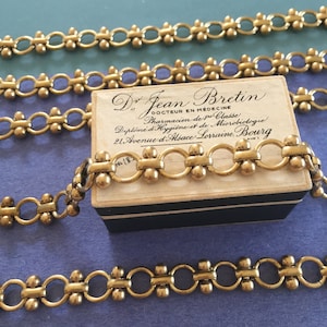 Vintage Big Bowdoin Chain, Fancy Brass Chain, Jewelry Making Chains, 9mm, 1FT