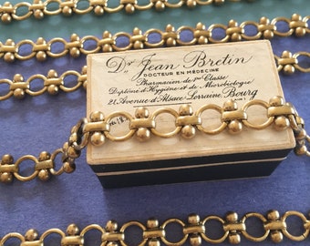 Vintage Big Bowdoin Chain, Fancy Brass Chain, 9mm, 1FT
