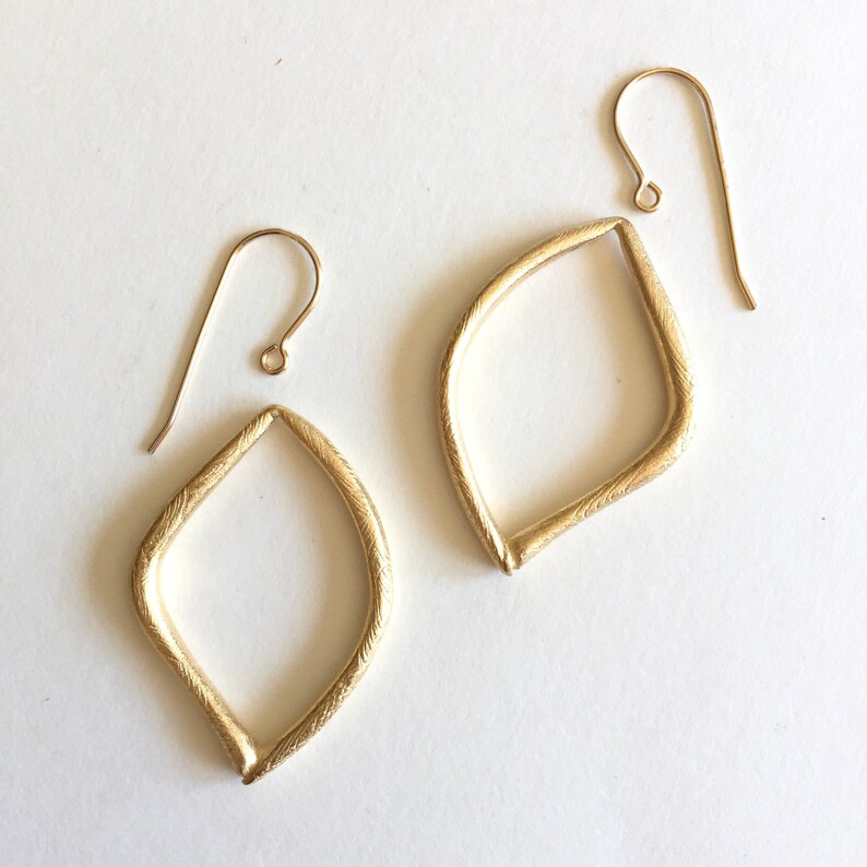 Matte Gold Organic Earring or Pendant Findings 2PC Etsy