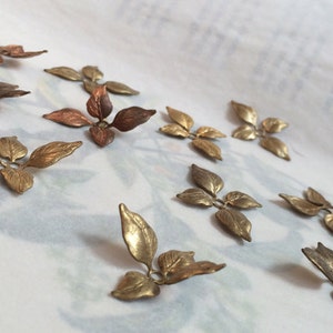 Brass Leaf Bead Caps, Leaf Findings, 24PCS, USA Made image 4