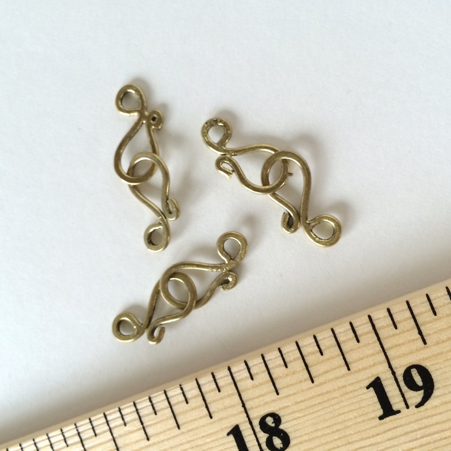 Small Brass S Hook Shepard's Hook Clasp Brass S Hook Etsy