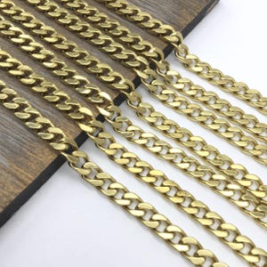 6mm Heavy Brass Curb Chain, Jewelry Making Chain, 1FT