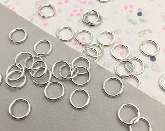 7mm Silver Plated Brass Jump Rings, USA Made, 100PCS