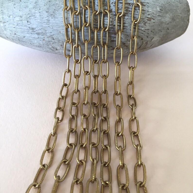 Antique Gold Plated Long Cable Chain Large Gold Cable Chain Etsy