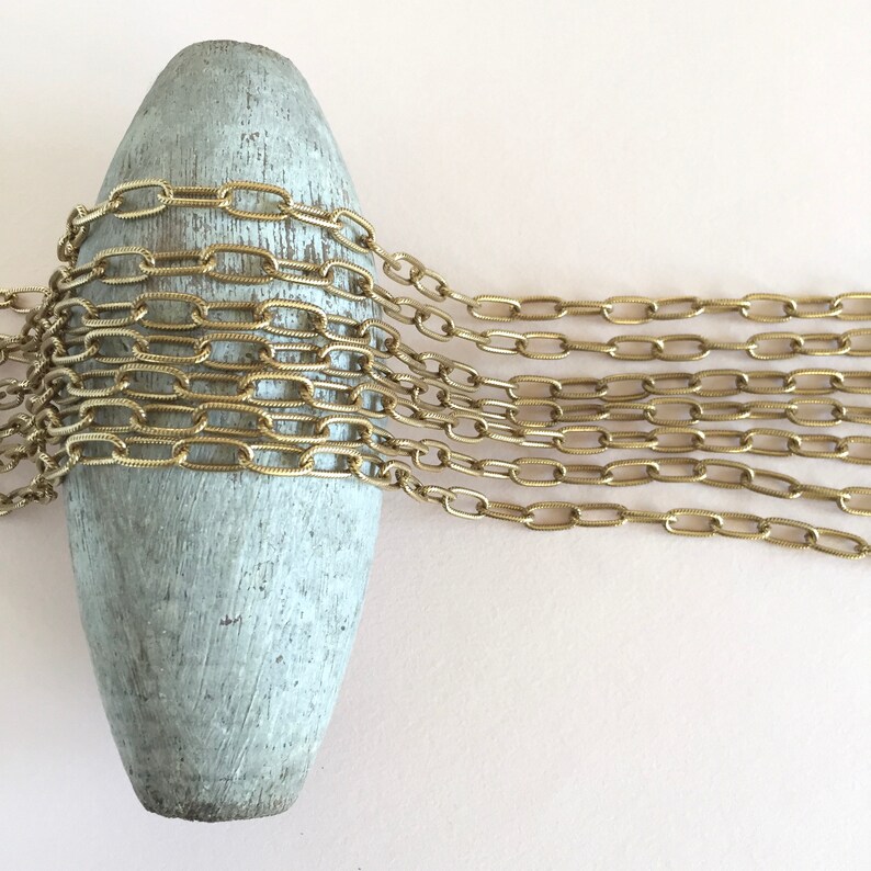 Antique Gold Plated Long Cable Chain Large Gold Cable Chain Etsy