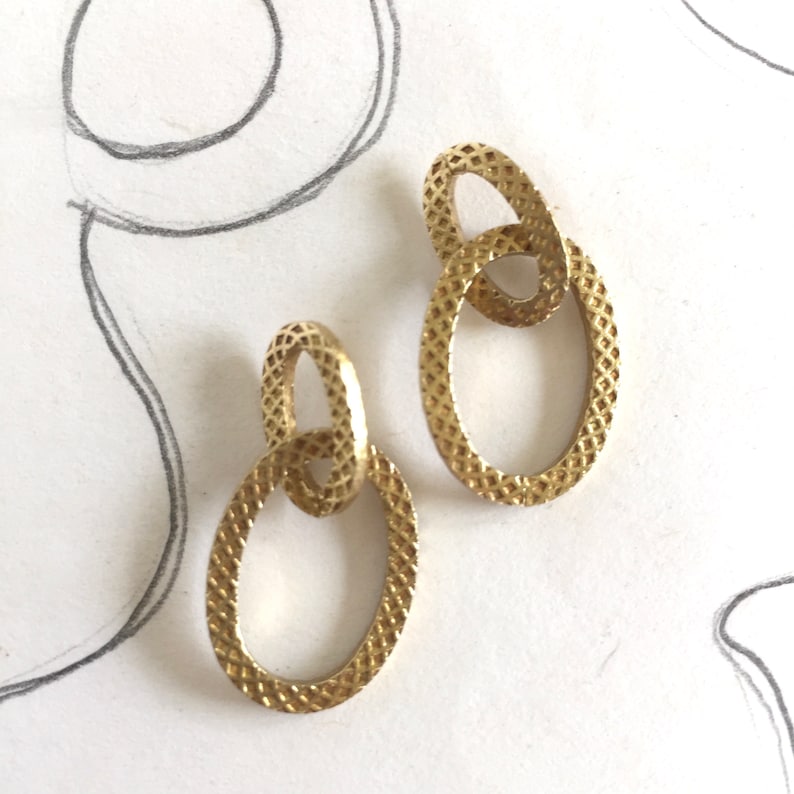 Large Textured Brass Oval Jump Rings Fancy Jump Rings 20mm Etsy