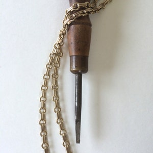 Vintage mässingsrullkedja, smyckestillverkning, 5 mm, 60 cm