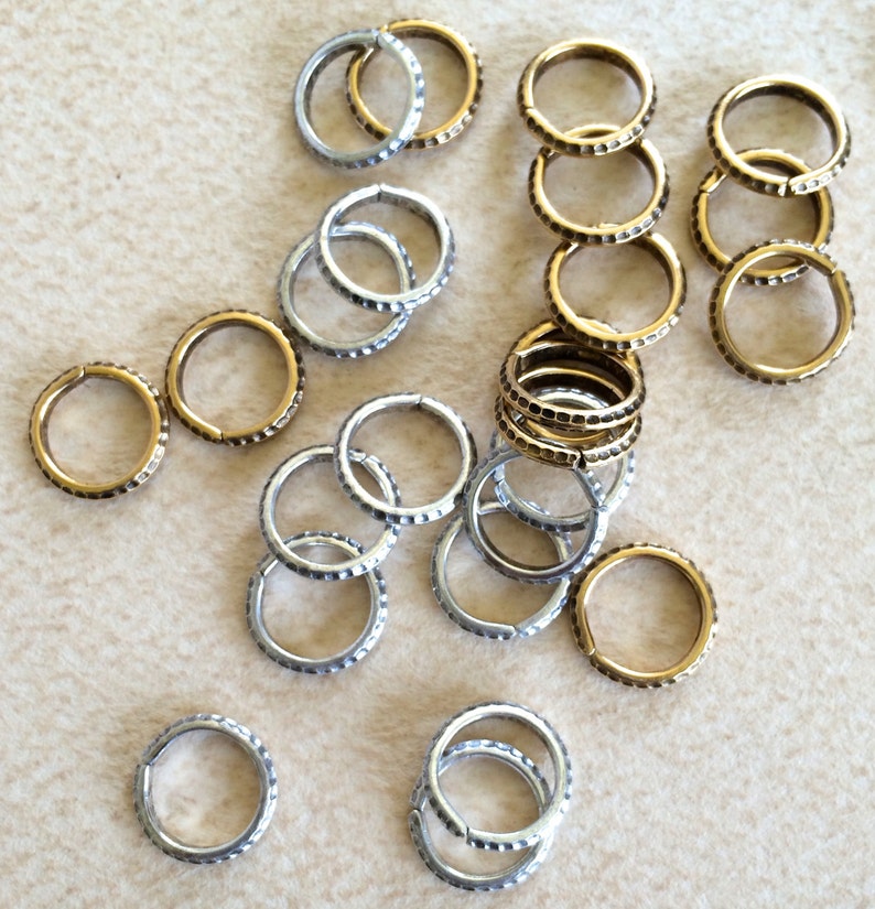 Large Textured Jump Rings Hammered Jump Rings Fancy Jump Etsy