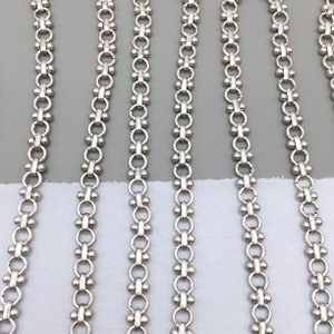 New!!! Matte Antique Silver Plated Bowdoin Chain, 7mm, 16"