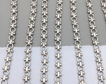 New!!! Matte Antique Silver Plated Bowdoin Chain, 7mm, 16"