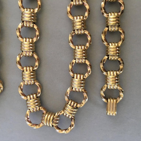 Vintage Large Twist Chain, Fancy Brass Chain, 13mm, 1FT