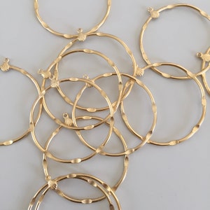 Skinny Gold Plated Hoop Earring Findings, 45mm, 10PCS image 3