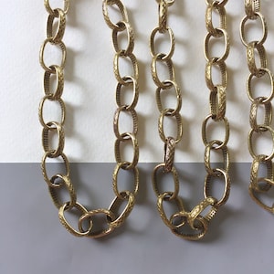 Eugenie Brass Cable Chain, Fancy Brass Chain, Jewelry Making Chains, 14mm, 2FT
