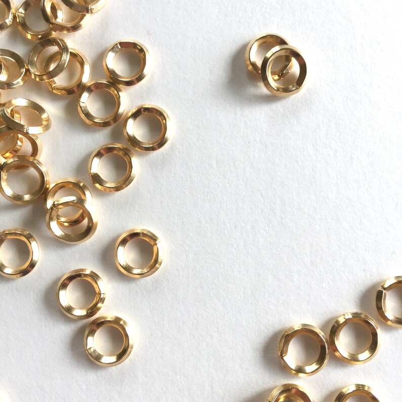 8mm Gold Jump Rings Gold Plated Knife Edge Jump Rings Fancy Etsy