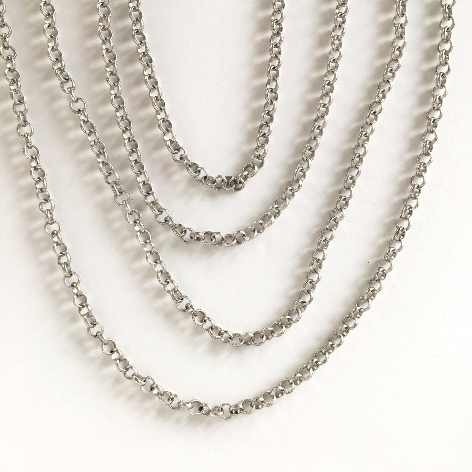5mm Antique Silver Cable Chain Silver Ox Belcher Chain 5FT Etsy