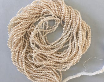 New Price!!!!! Vintage Seed Pearls, Faux Pearls, 2.6mm, 4 Strands