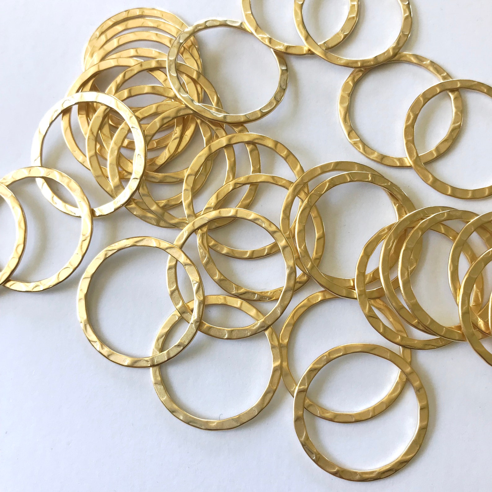 Closed Gold Jump Rings Textured Jump Rings 21mm 12PCS Etsy