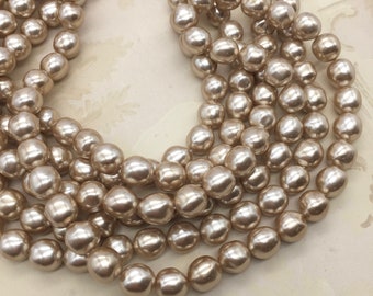 Vintage 12mm Baroque Champagne Pearls, Cocoa Pearls, 30PCS