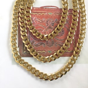 Heavy 11mm Vintage Brass Flat Curb Chain, Jewelry Making Chain, 11mm, 1FT