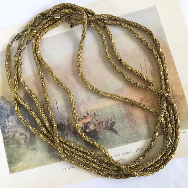 Vintage Woven Rope Chain Necklace, 18", 2PCS