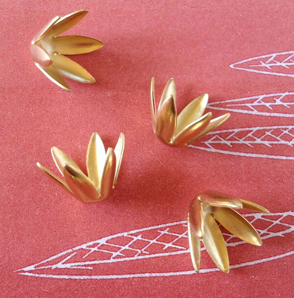 Vintage Flower Bead Caps Brass Bead Caps Bead Caps 14mm Etsy