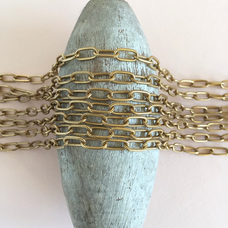 Antique Gold Plated Long Cable Chain Large Gold Cable Chain Etsy