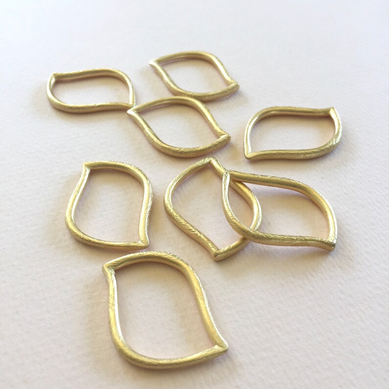 Matte Gold Organic Earring or Pendant Findings 2PC Etsy