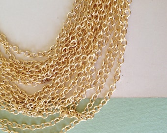 22K Matte Gold Plated Cable Chain, 4mm, 4FT