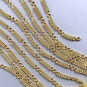 Priscilla Chain, Tiny Gold Bead Chain, Fancy Gold Chain, 5mm, 1FT