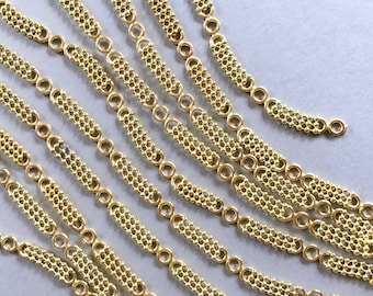 Priscilla Chain, Tiny Gold Bead Chain, Fancy Gold Chain, 5mm, 1FT