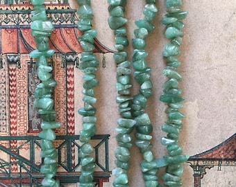Green Aventurine Chips Beads, 6mm, 1Strand