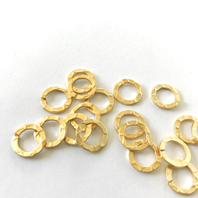 Closed Gold Jump Rings Soldered Brass Jump Rings Textured Etsy