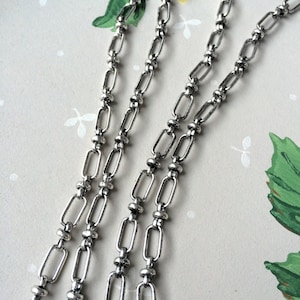 Vintage Antique Silver Plated Beaux Chain, Jewelry Making Chains,  11mm, 2FT