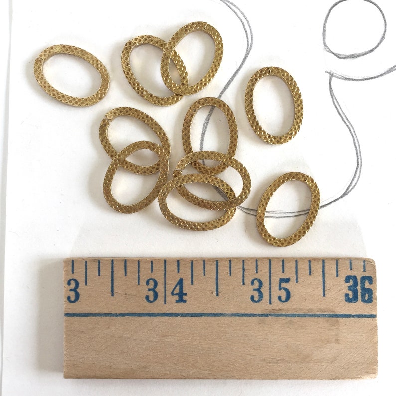 Large Textured Brass Oval Jump Rings Fancy Jump Rings 20mm Etsy