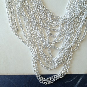 Silver Plated Cable Chain, Small Basic Chain, 4mm, 10FT
