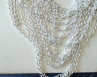 Silver Plated Cable Chain, Small Basic Chain, 4mm, 10FT