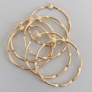 Skinny Gold Plated Hoop Earring Findings, 45mm, 10PCS image 1