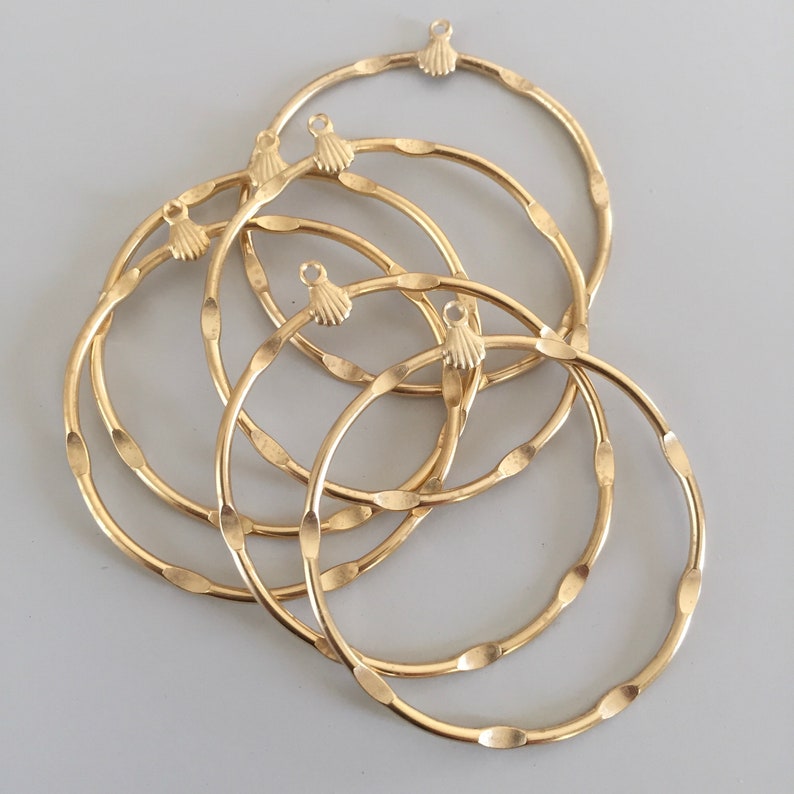 Skinny Gold Plated Hoop Earring Findings, 45mm, 10PCS image 1
