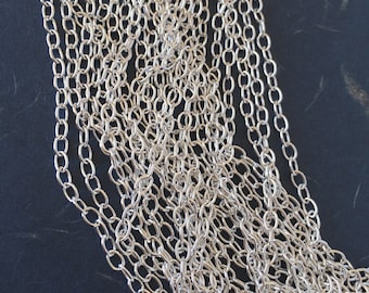 Silver Plated Cable Chain 6mm, Oval Link Chain, 6mm, 10FT