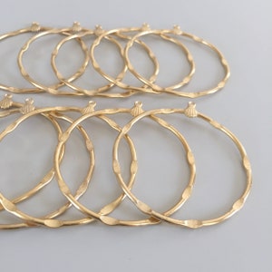 Skinny Gold Plated Hoop Earring Findings, 45mm, 10PCS image 6