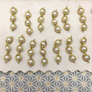 Vintage Glass Pearl Findings, 1&quot; long, 12 PCS