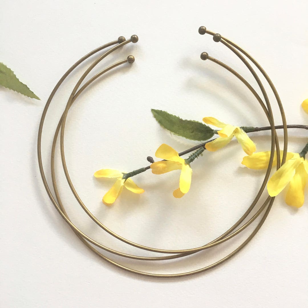 Vintage Wire Necklace, Brass Wire Necklace, Wire Choker, 2PCS Etsy