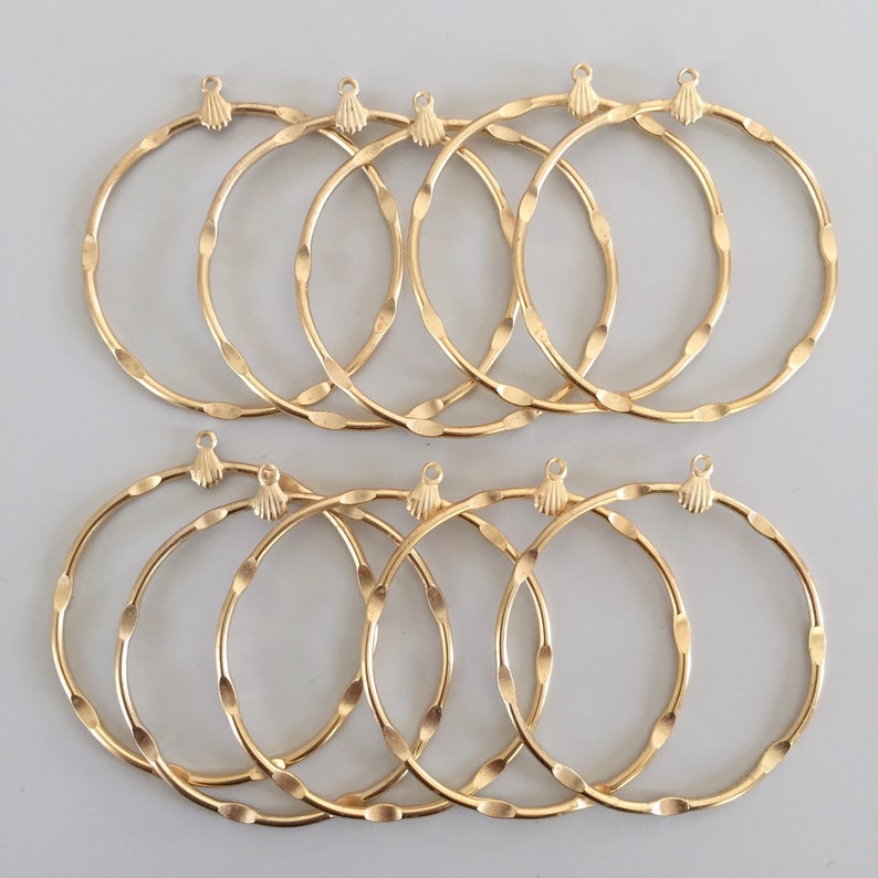 Skinny Gold Plated Hoop Earring Findings, 45mm, 10PCS image 5