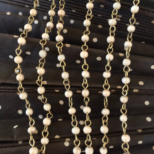 Mint Green Bead Chain Glass Rosary Chain 4mm 5ft Etsy